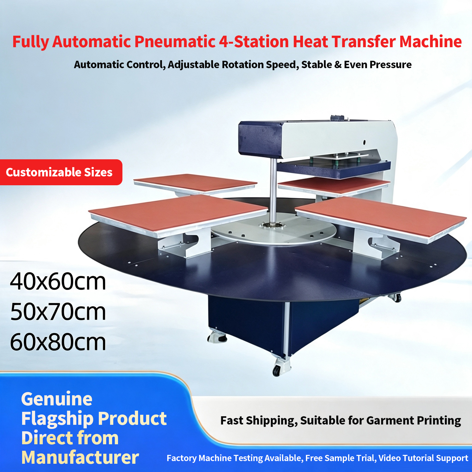 Fully Automatic Four-Station Heat Press